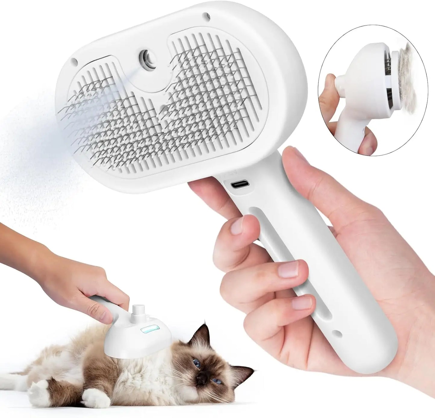 Pet Grooming Comb with Humidifier for Cats and Dogs