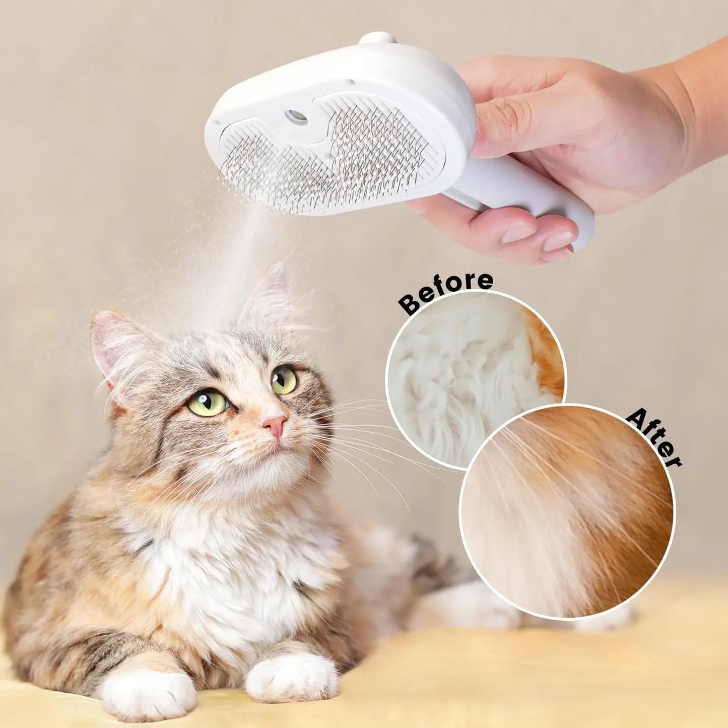 Pet Grooming Comb with Humidifier for Cats and Dogs